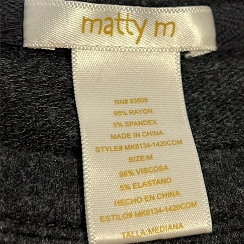 Matty M Sweatshirt Women Medium Gray Side Zip Long Sleeve Rayon Blend MK6134 - Picture 2 of 7